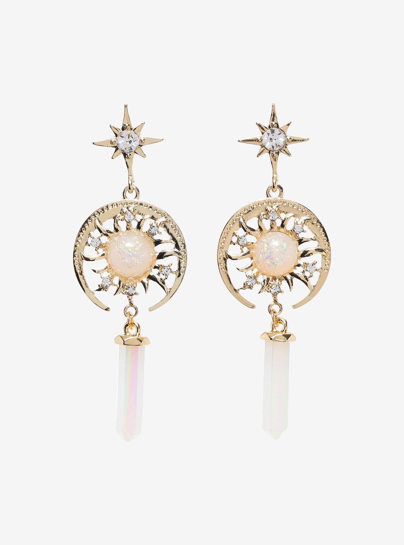 Opal Celestial Crystal Statement Earrings, , hi-res