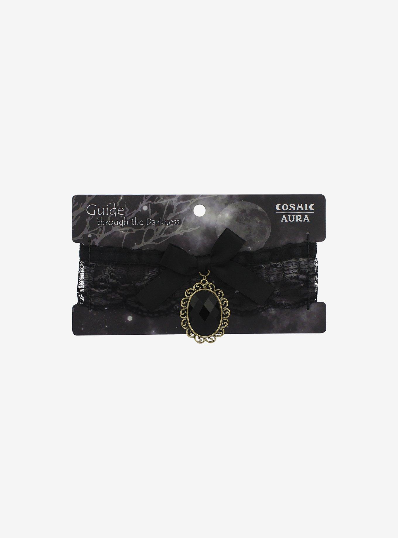 Black Lace Stone Choker, , hi-res