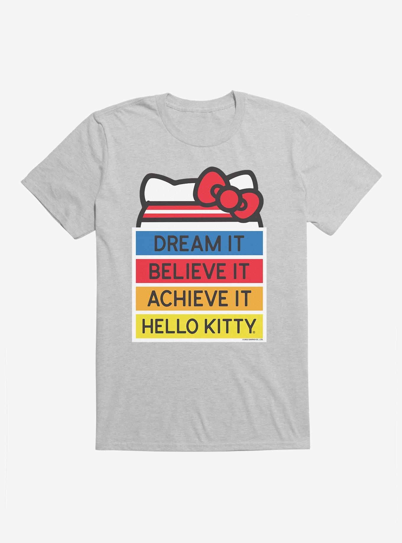 Hello Kitty Dream It Believe It Achieve It T-Shirt, HEATHER GREY, hi-res
