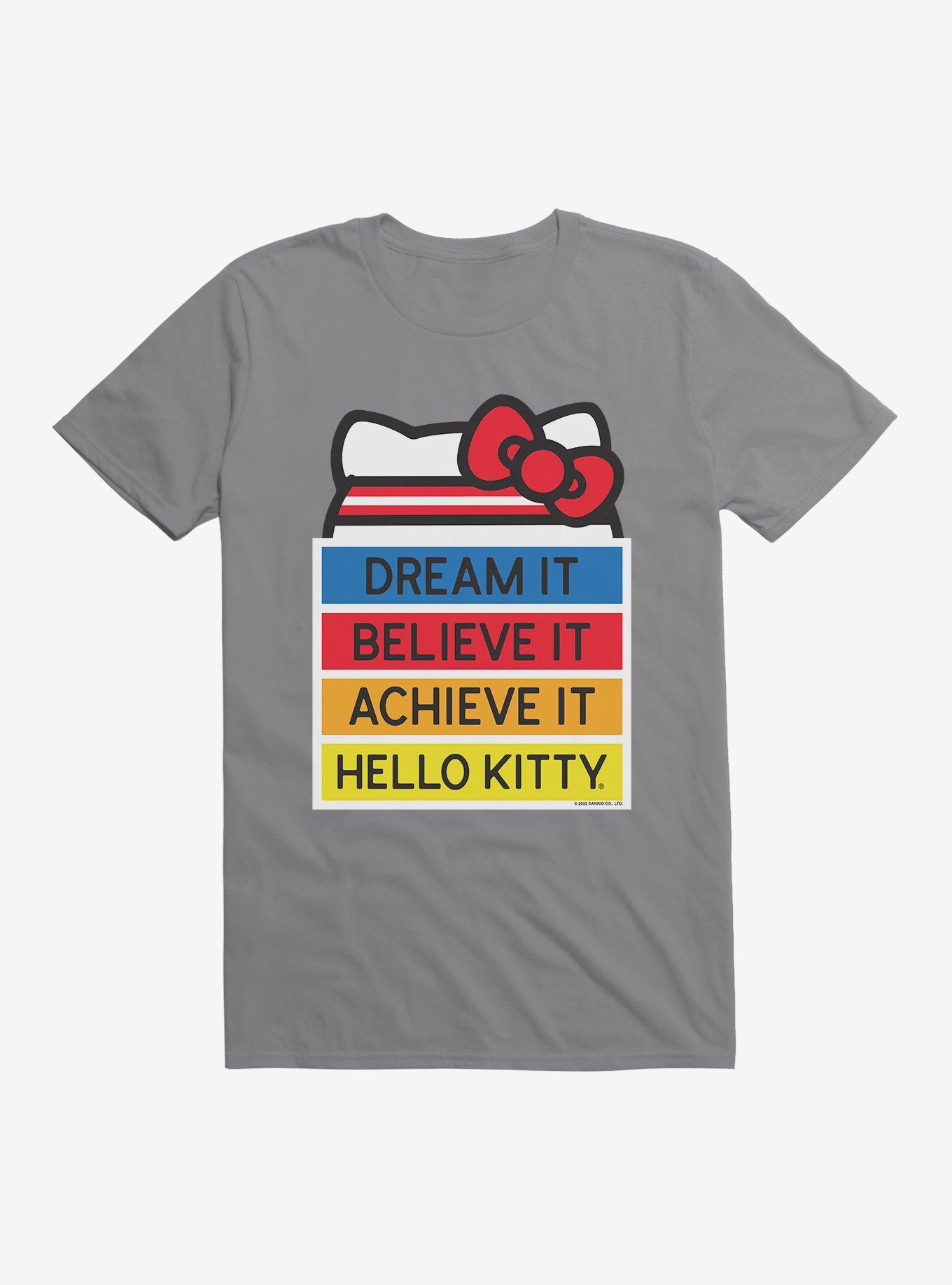 Hello Kitty Dream It Believe It Achieve It T-Shirt, STORM GREY, hi-res