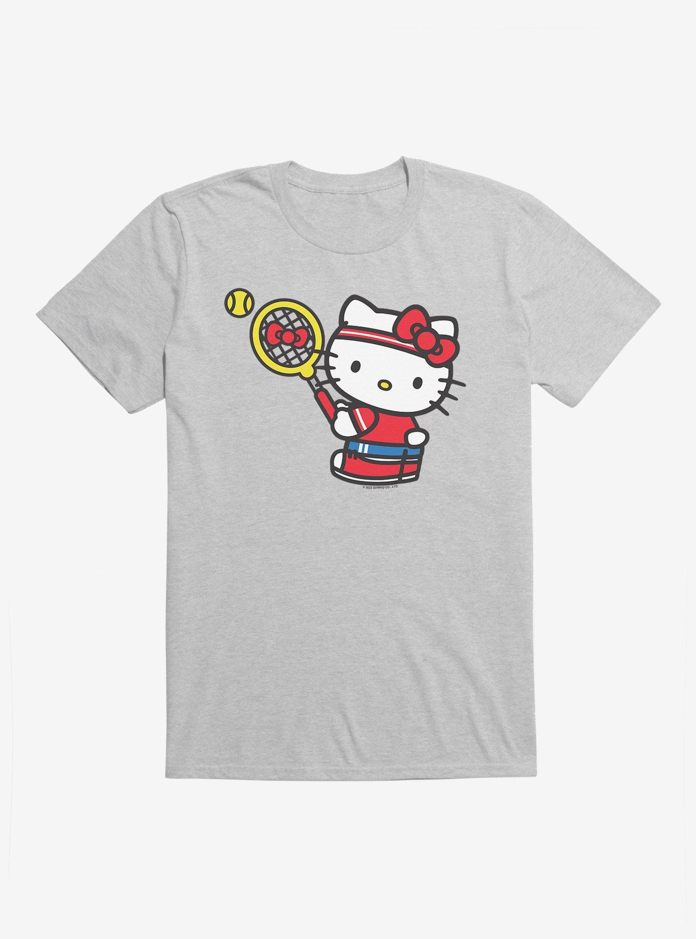 Hello Kitty Tennis Serve T-Shirt, HEATHER GREY, hi-res