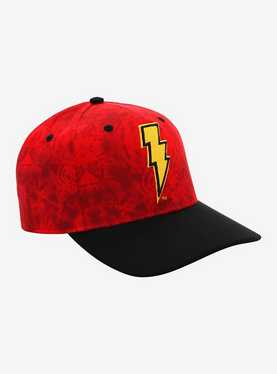 Shazam Logo Red Wash Snapback Hat, , hi-res