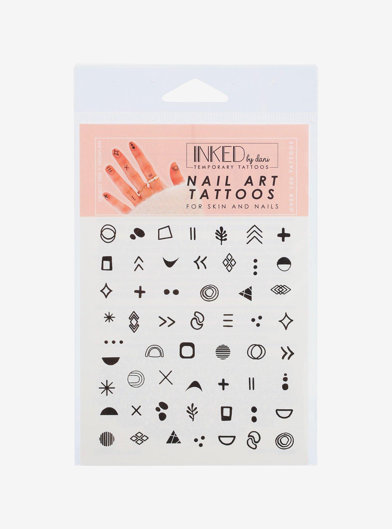 Inked By Dani Black & White Nail Art Tattoos, , hi-res