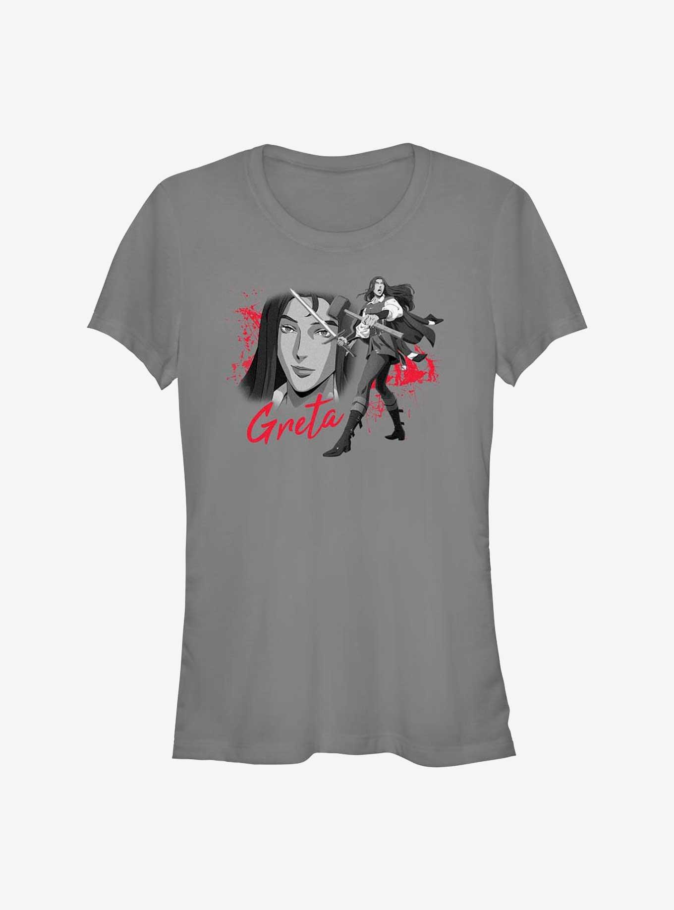 Castlevania Greta Girls T-Shirt, CHARCOAL, hi-res