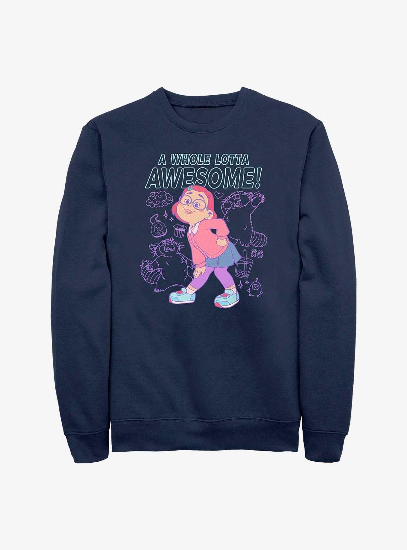Disney Pixar Turning Red Vaporwave Collage Sweatshirt, NAVY, hi-res