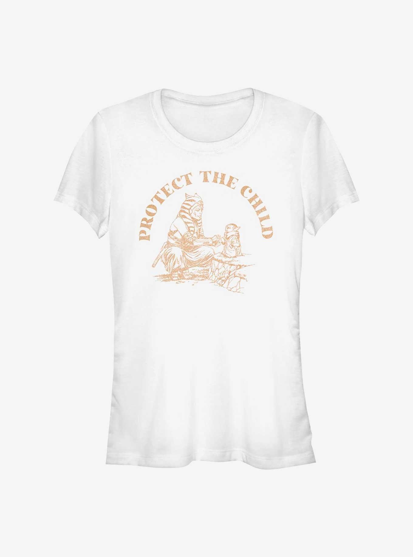 Star Wars The Mandalorian Ahsoka Protect The Child Girls T-Shirt, WHITE, hi-res