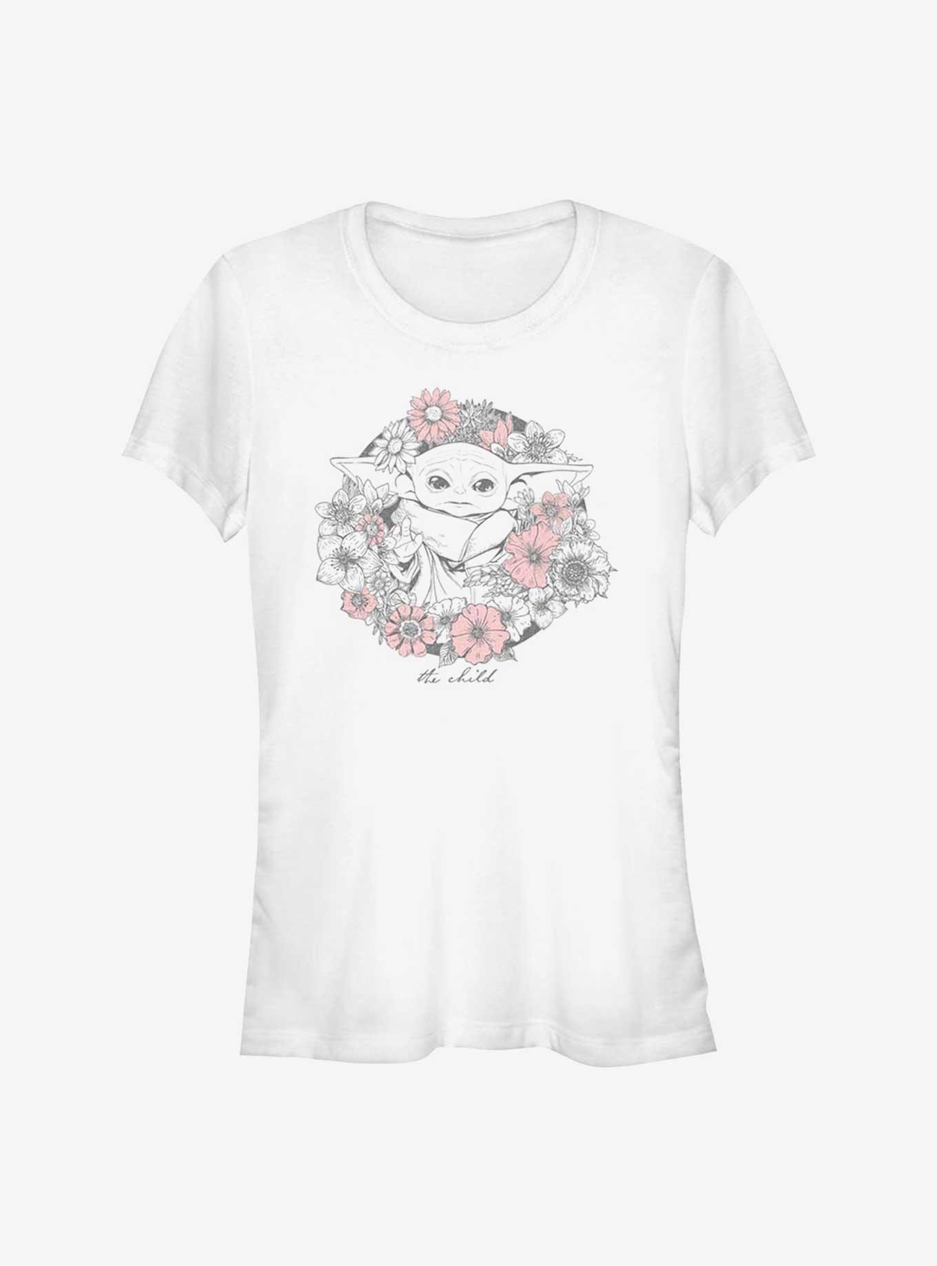 Star Wars The Mandalorian The Child Floral Girls T-Shirt