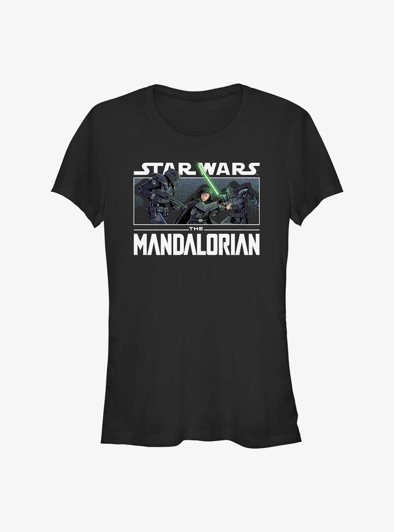 Star Wars The Mandalorian Luke Skywalker vs Dark Troopers Girls T-Shirt, , hi-res