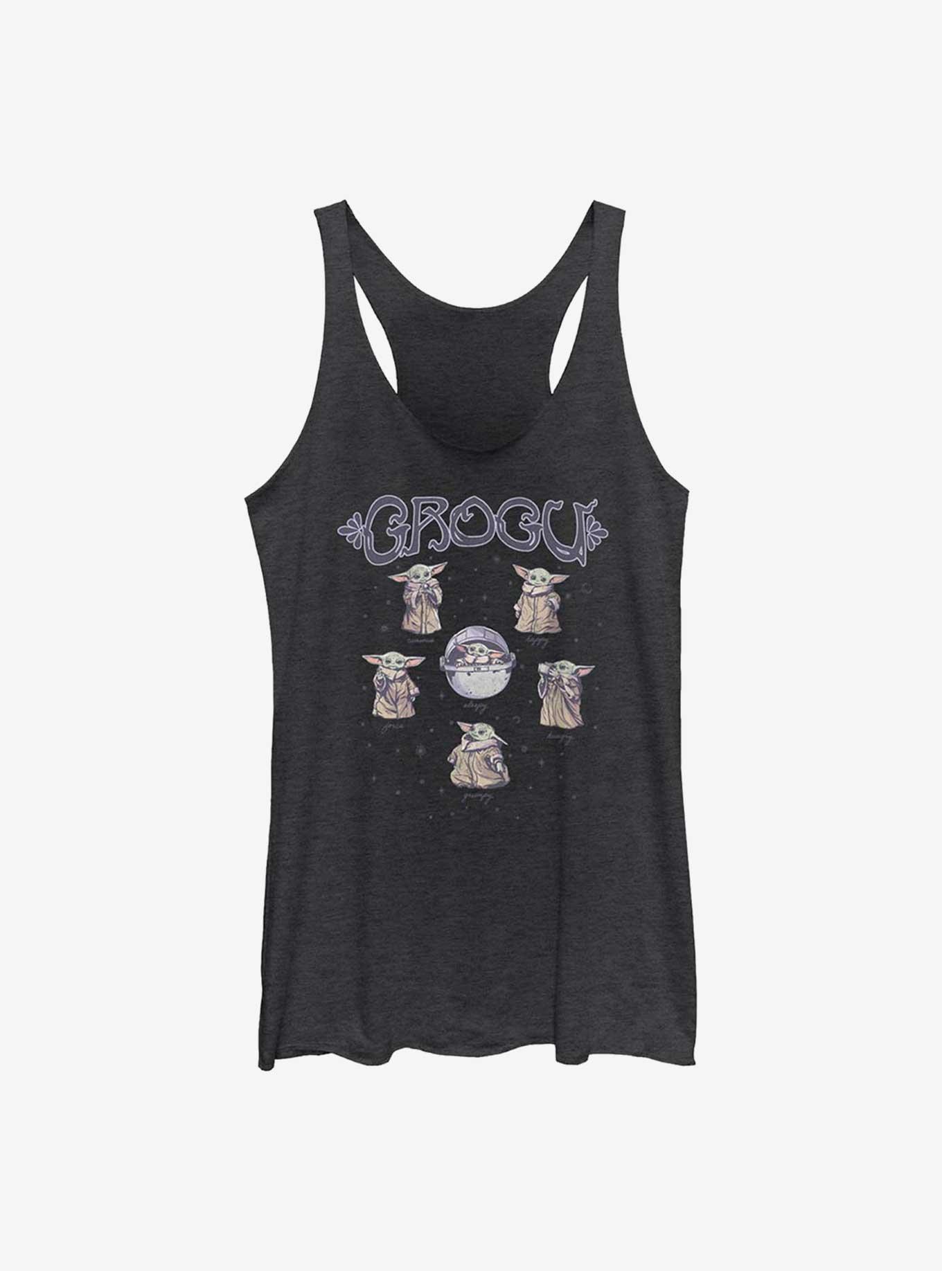 Star Wars The Mandalorian Grogu Girls Tank, BLK HTR, hi-res
