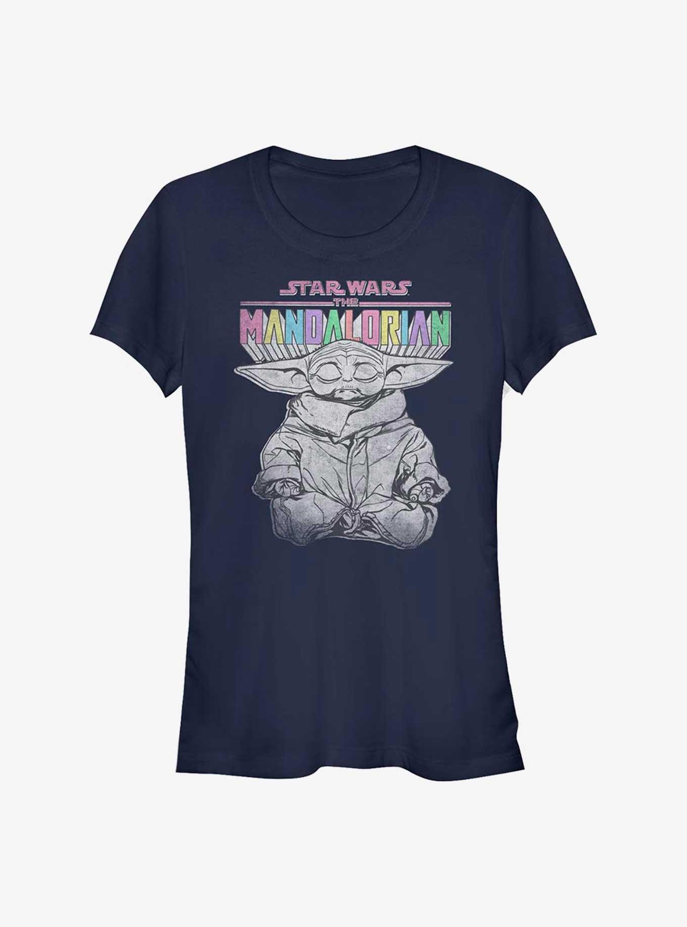 Star Wars The Mandalorian Zen Grogu Girls T-Shirt, NAVY, hi-res