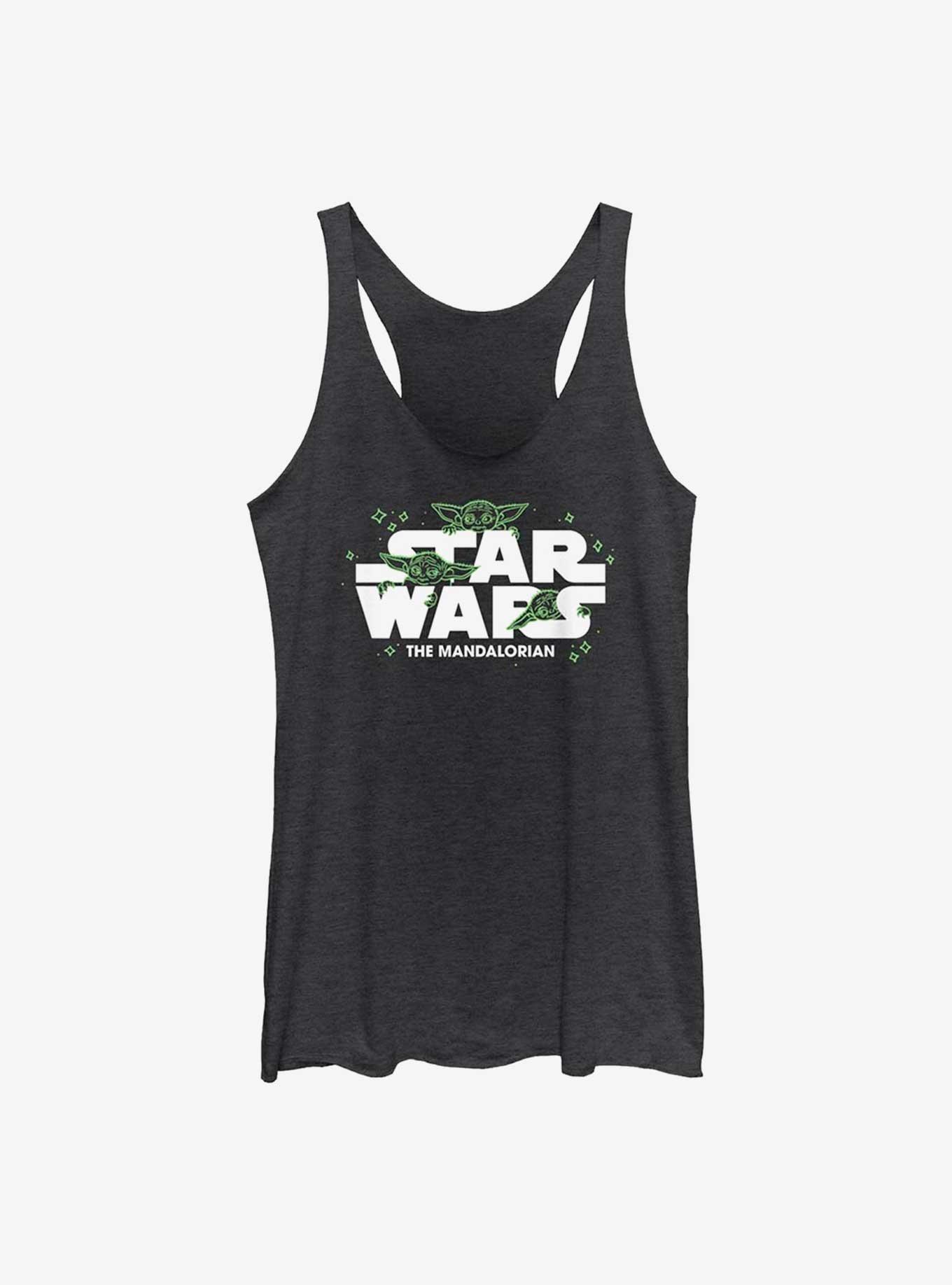 Star Wars The Mandalorian The Child Space Logo Girls Tank, BLK HTR, hi-res