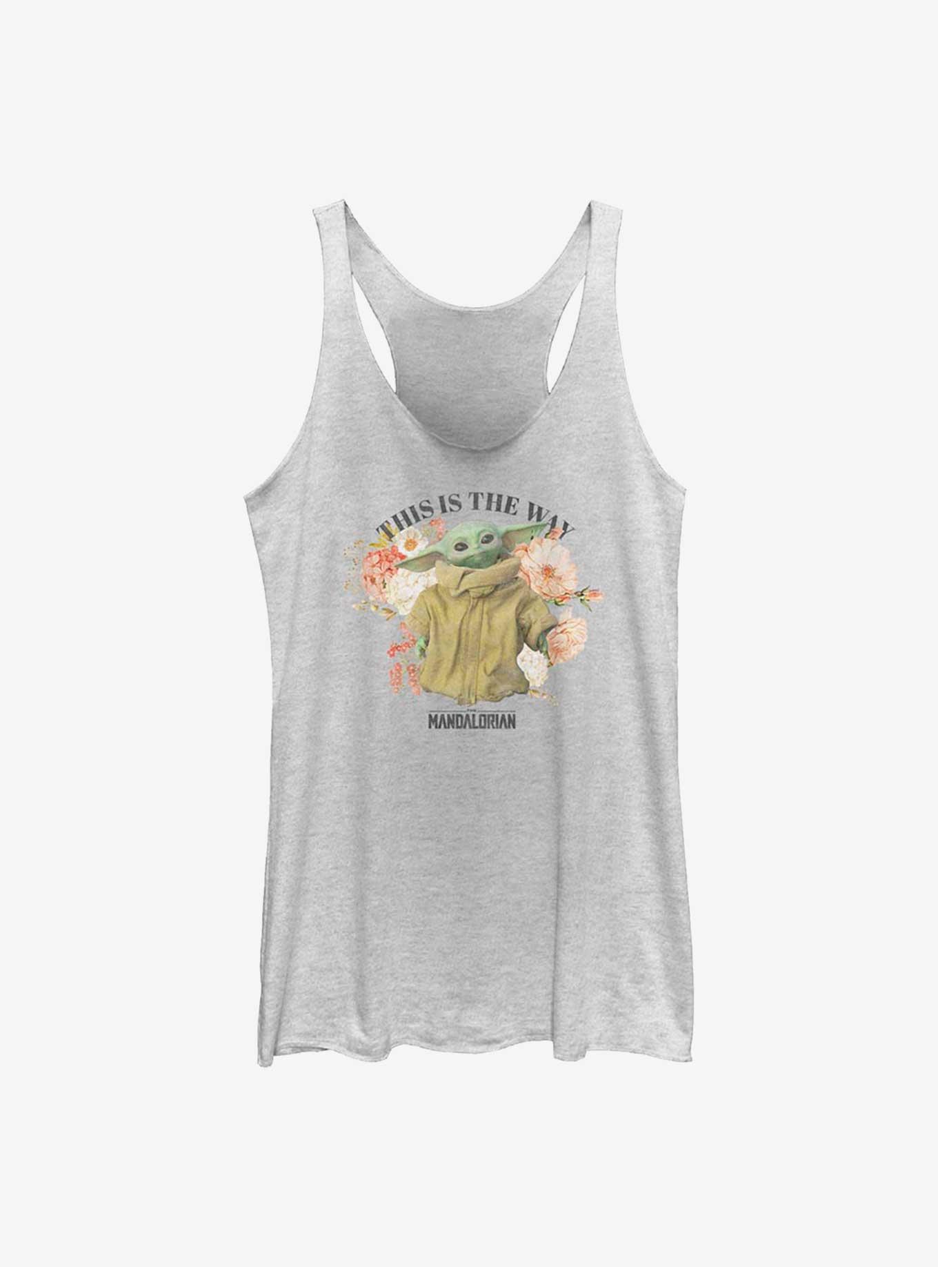 Star Wars The Mandalorian Floral Child Girls Tank, WHITE HTR, hi-res