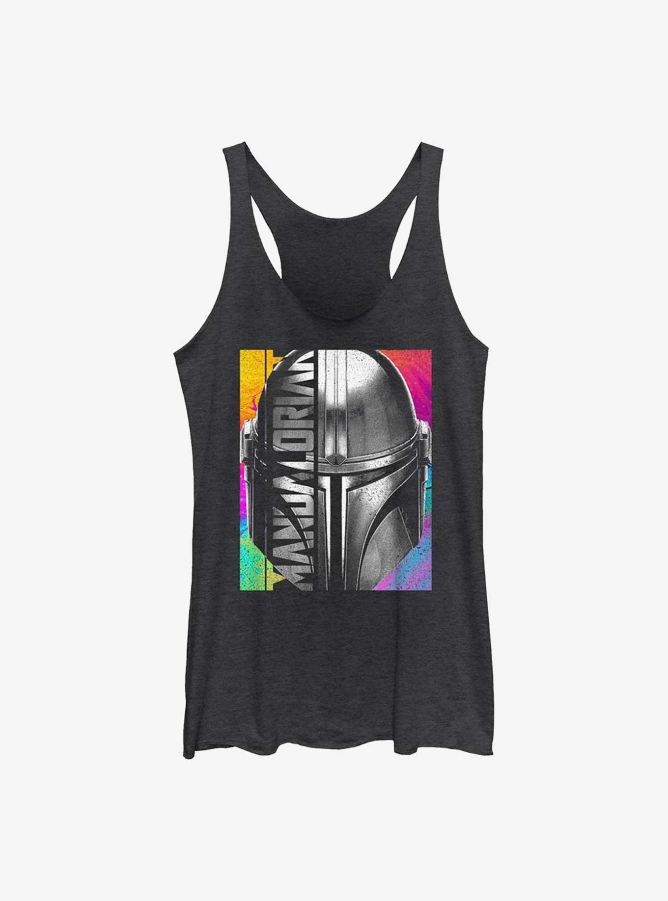 Star Wars The Mandalorian Inverse Mando Girls Tank, BLK HTR, hi-res