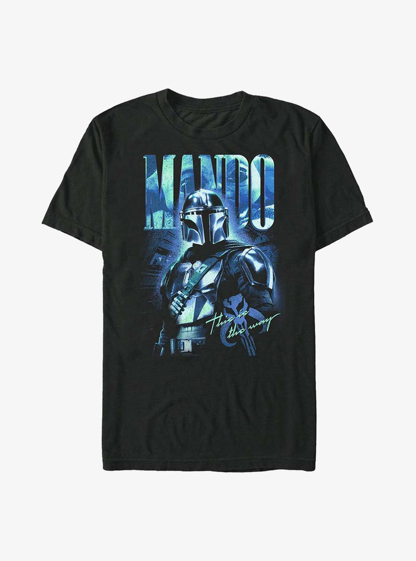 Star Wars The Mandalorian Big Mando Glow T-Shirt, BLACK, hi-res