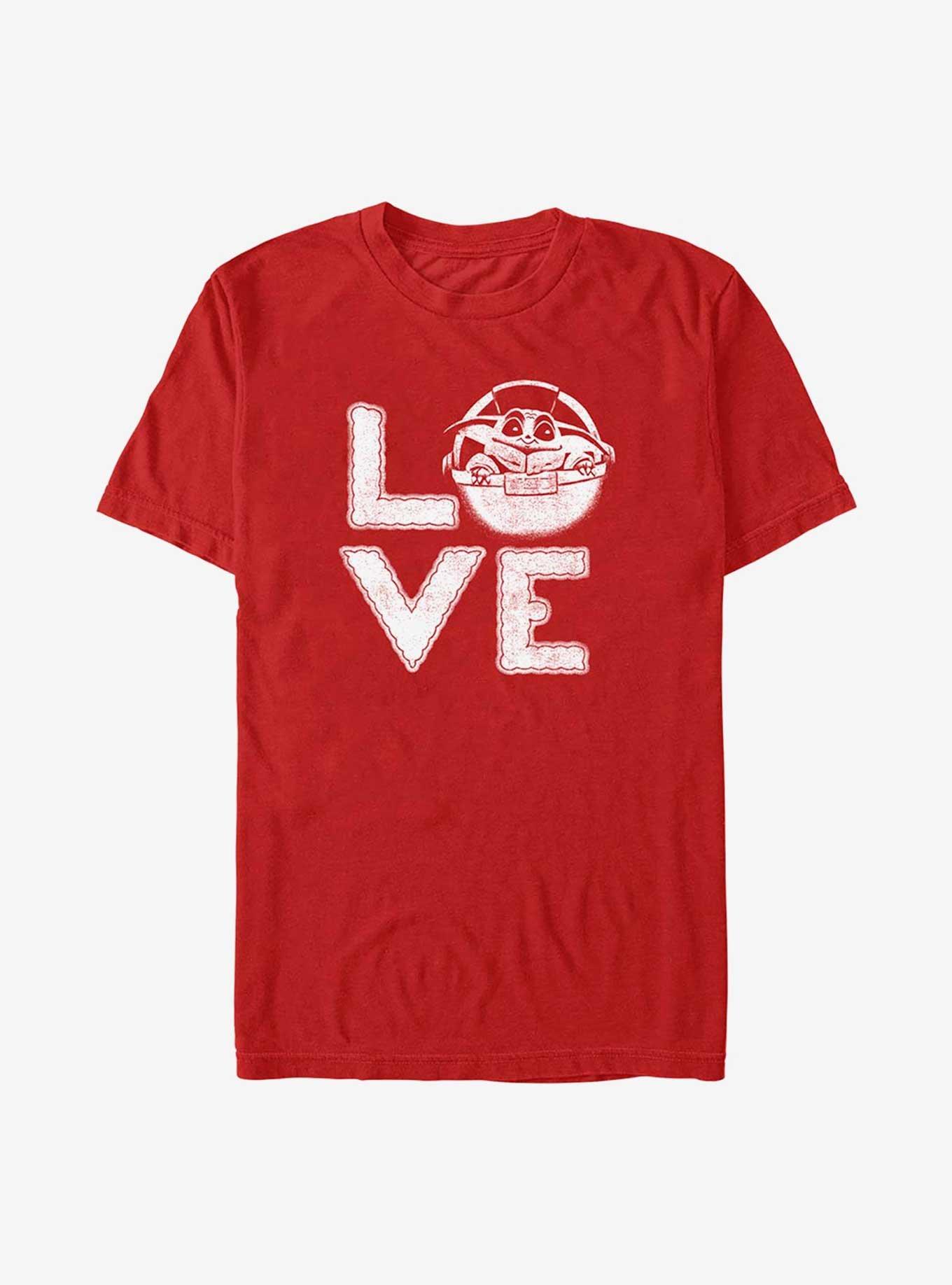Star Wars The Mandalorian Valentine's Day Love Grogu T-Shirt, RED, hi-res