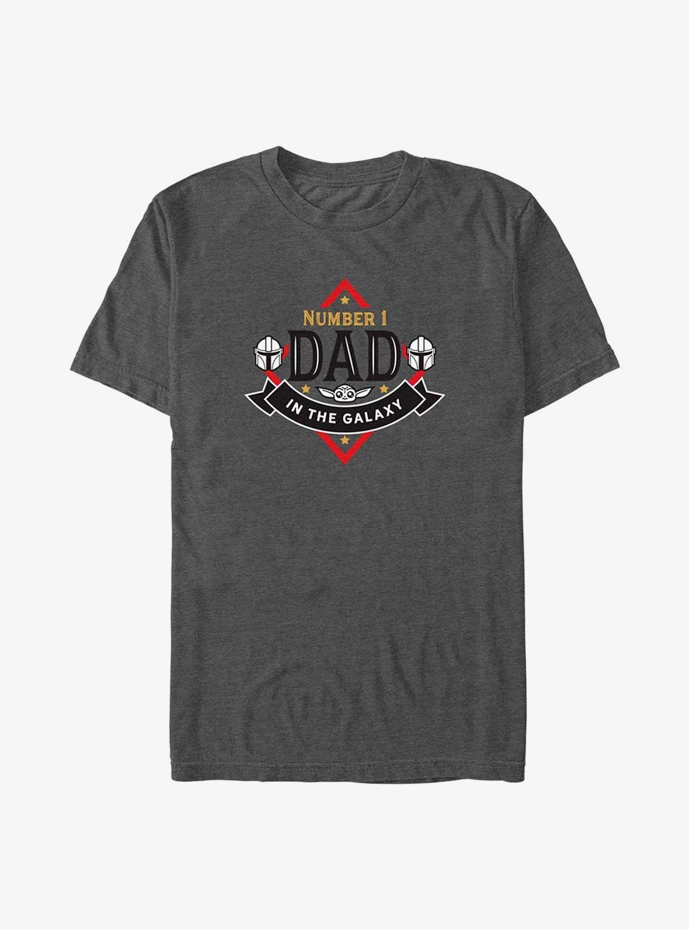 Star Wars The Mandalorian Father's Day Number One Dad T-Shirt, CHAR HTR, hi-res