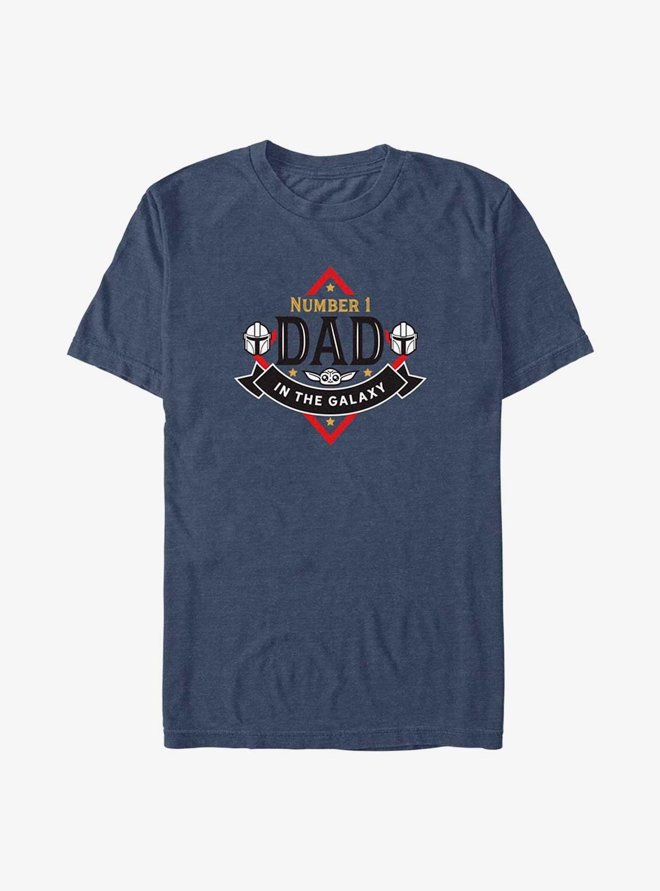 Star Wars The Mandalorian Father's Day Number One Dad T-Shirt, NAVY HTR, hi-res