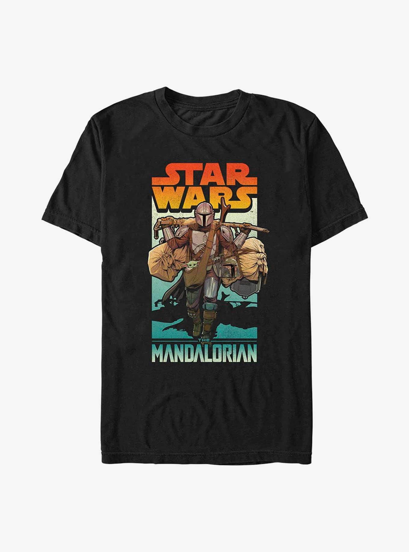 Star Wars The Mandalorian Mando On Foot T-Shirt, BLACK, hi-res