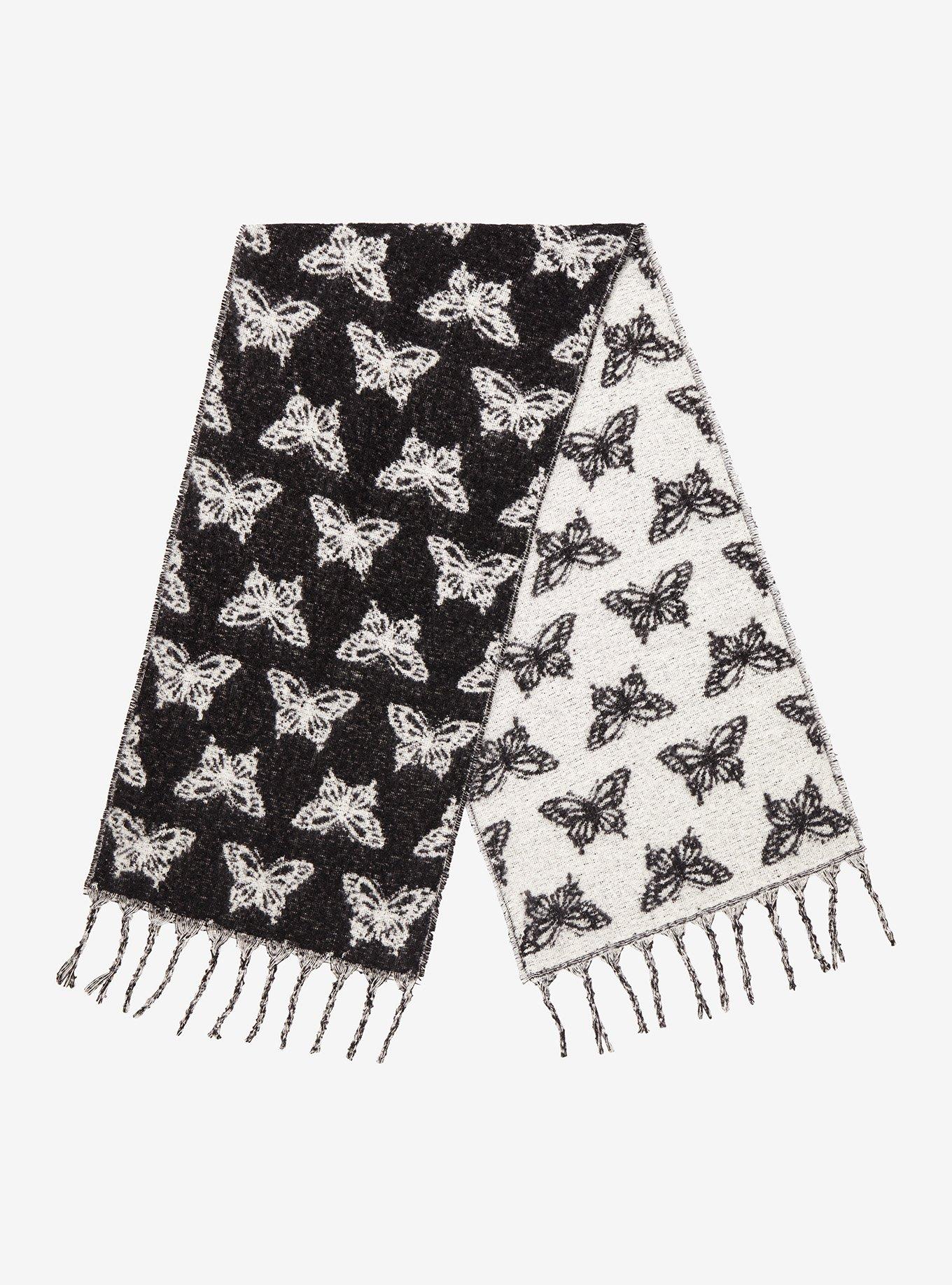 Black & White Butterfly Scarf, , hi-res