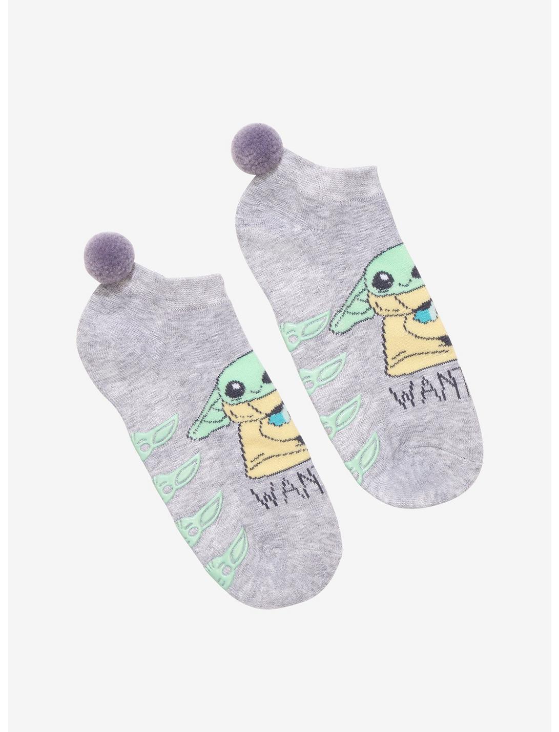 Star Wars Wanted Grogu Pom No-Show Grip Socks, , hi-res