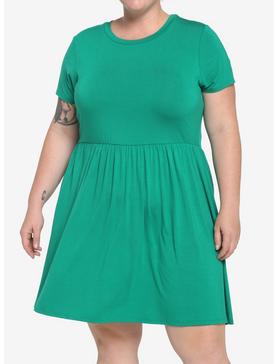 Green Skater Dress Plus Size, , hi-res