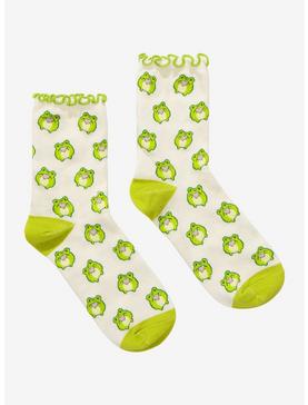 Kawaii Frog Ankle Socks, , hi-res