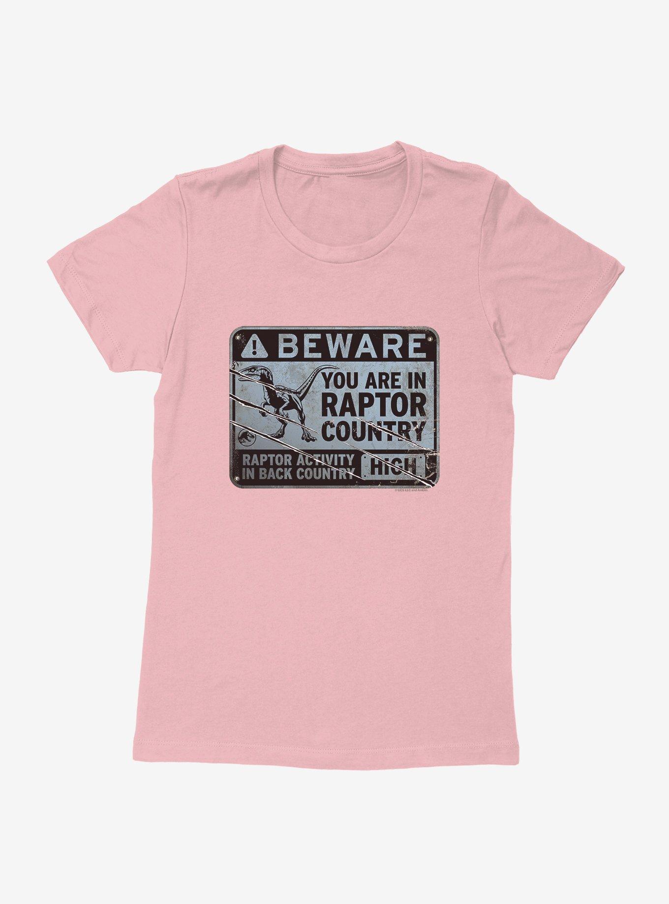 Jurassic World Dominion Beware Raptor Country Womens T-Shirt, LIGHT PINK, hi-res