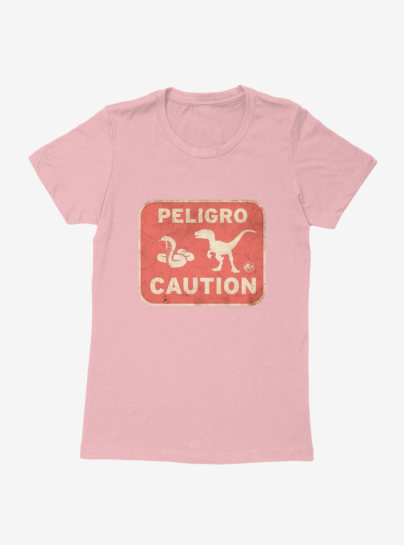 Jurassic World Dominion Caution Womens T-Shirt, LIGHT PINK, hi-res