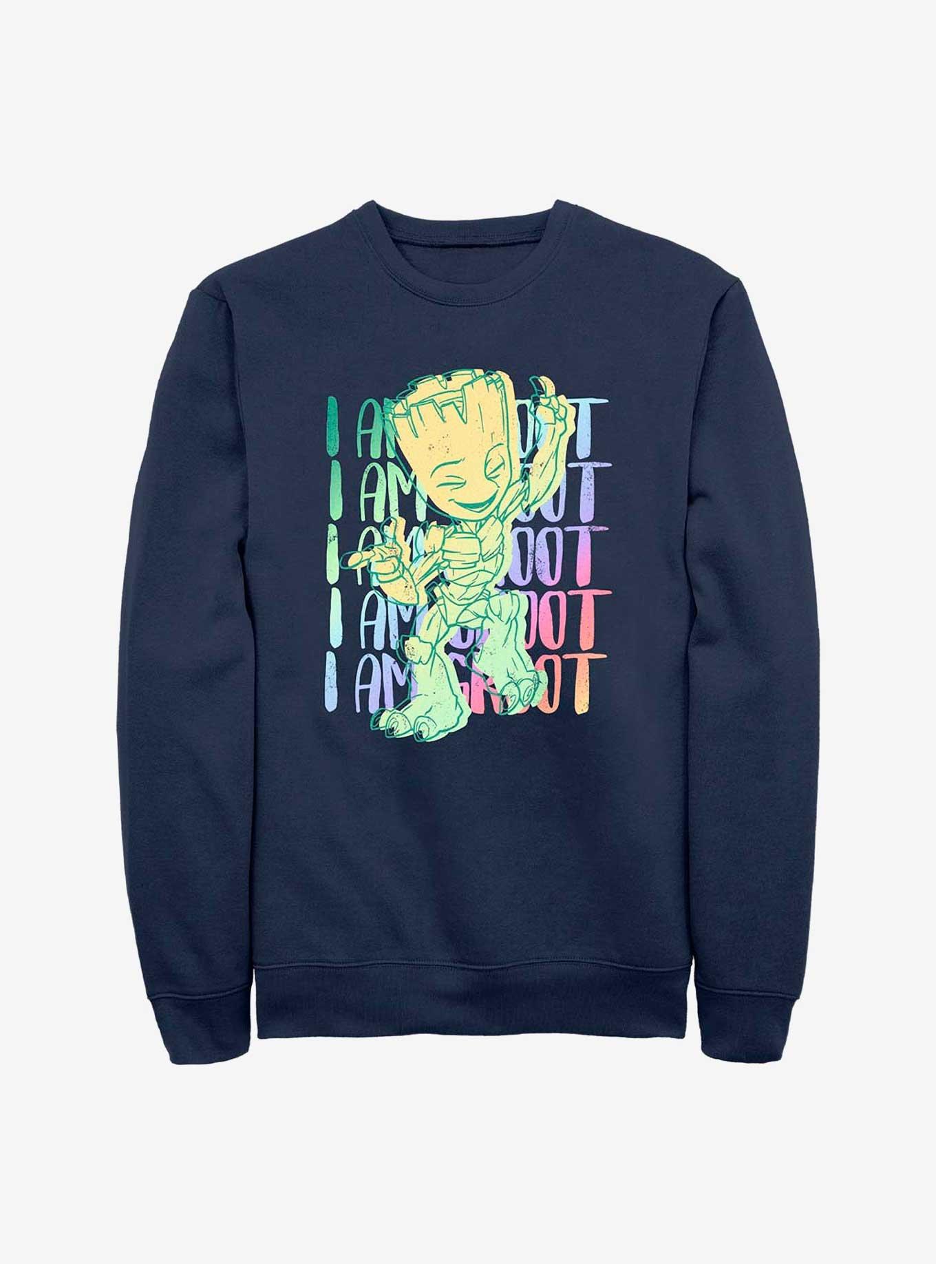 Marvel I Am Groot Color Stack Sweatshirt, NAVY, hi-res