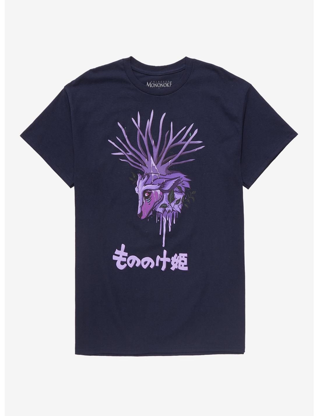 Princess Mononoke Deer God Dripping T-Shirt, NAVY, hi-res