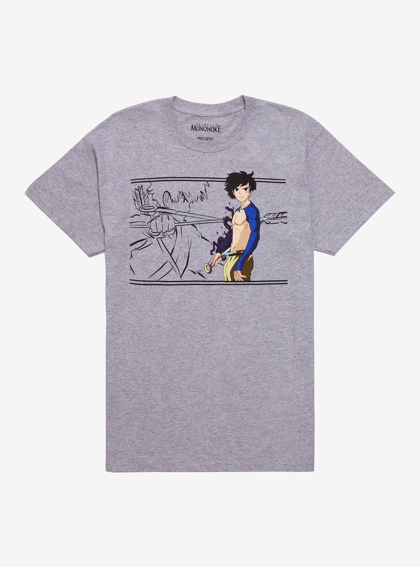 Studio Ghibli Princess Mononoke Ashitaka Cursed Arm T-Shirt, HEATHER GREY, hi-res