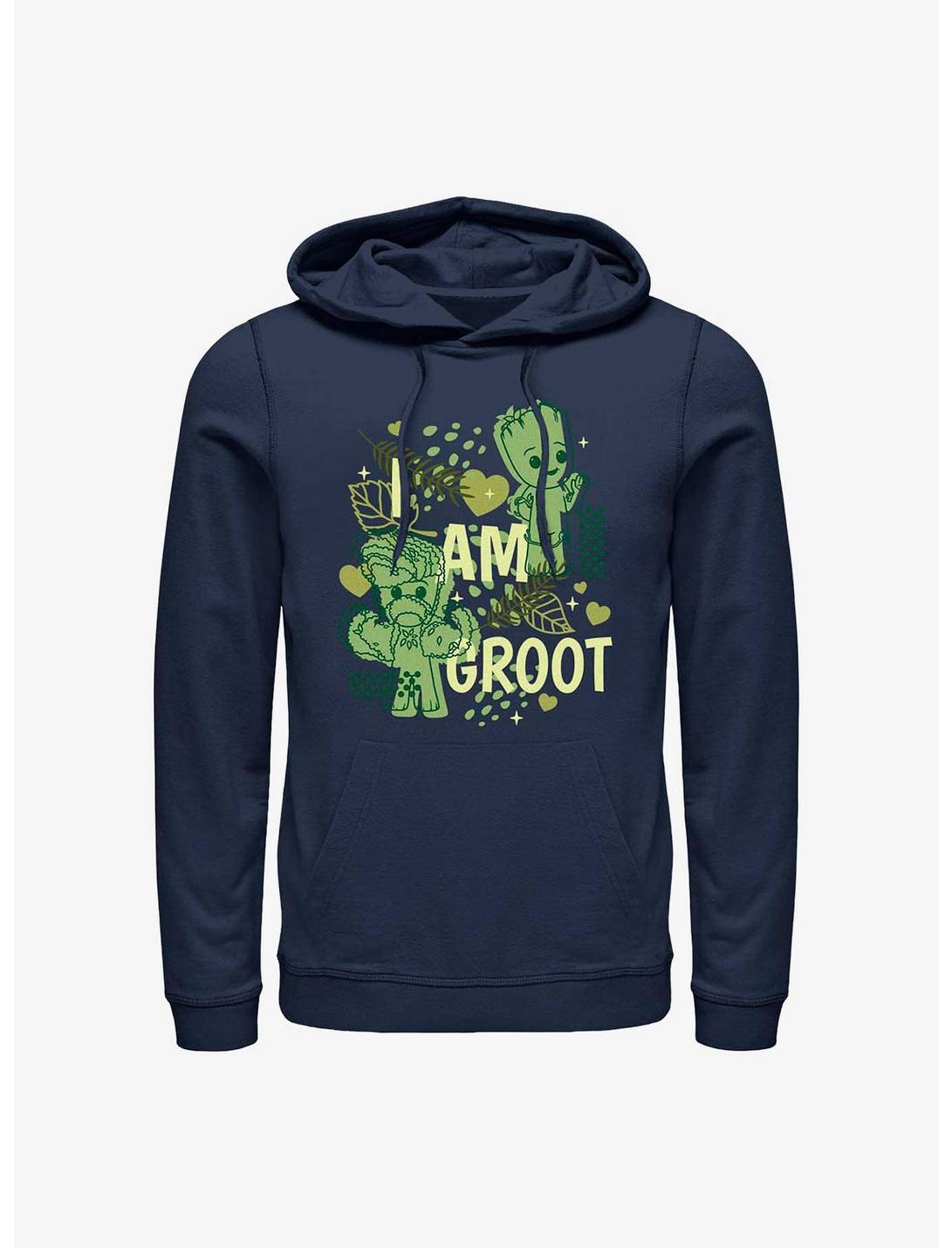 Marvel I Am Groot Leaf Heart Groot Hoodie, NAVY, hi-res