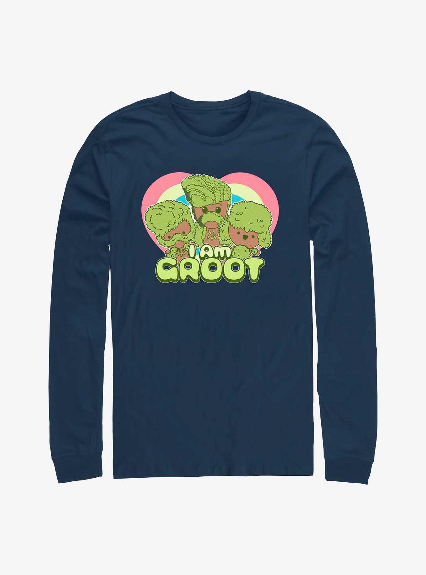 Marvel I Am Groot Hearts Trio Long Sleeve T-Shirt, NAVY, hi-res