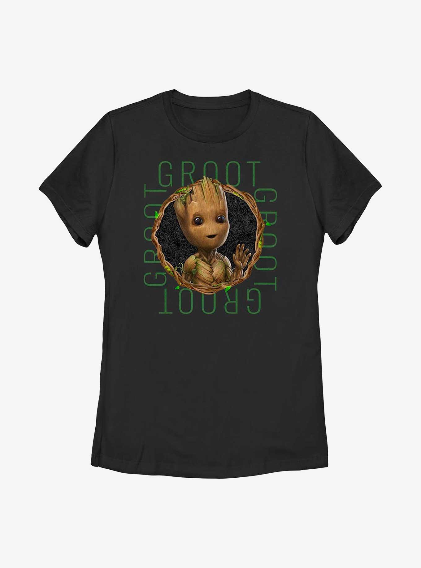 Marvel I Am Groot Focus Womens T-Shirt, BLACK, hi-res