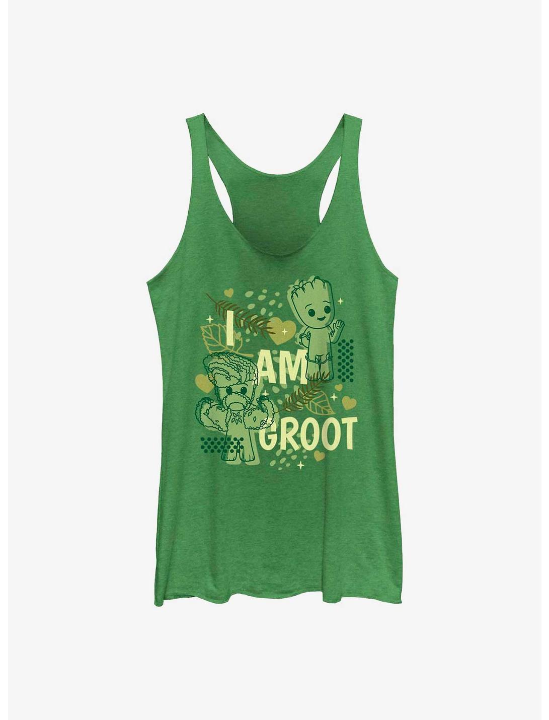 Marvel I Am Groot Leaf Heart Groot Womens Tank Top, ENVY, hi-res