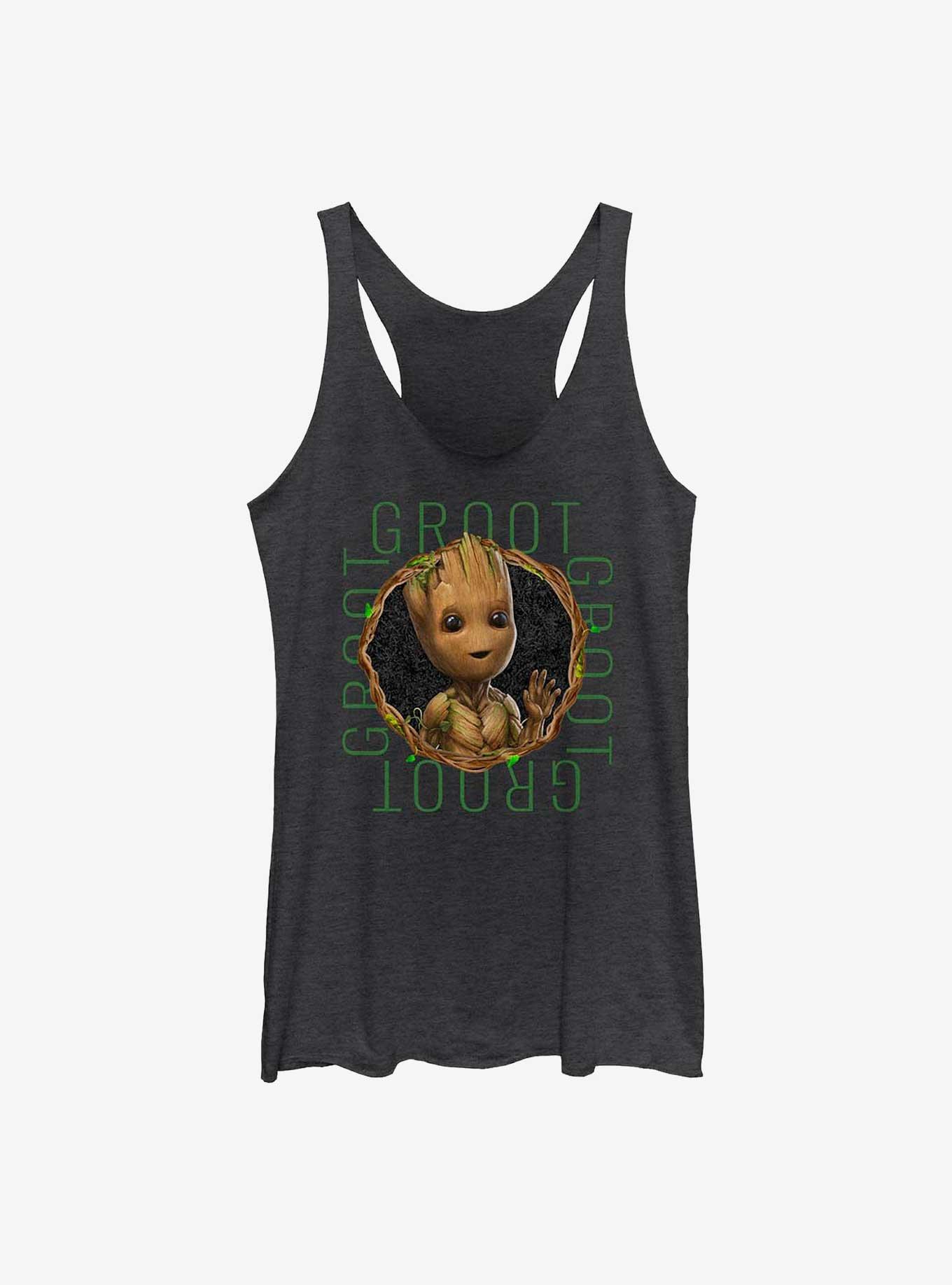 Marvel I Am Groot Focus Womens Tank Top, BLK HTR, hi-res