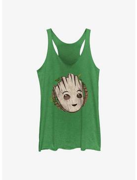 Plus Size Marvel I Am Groot Wooden Badge Womens Tank Top, , hi-res