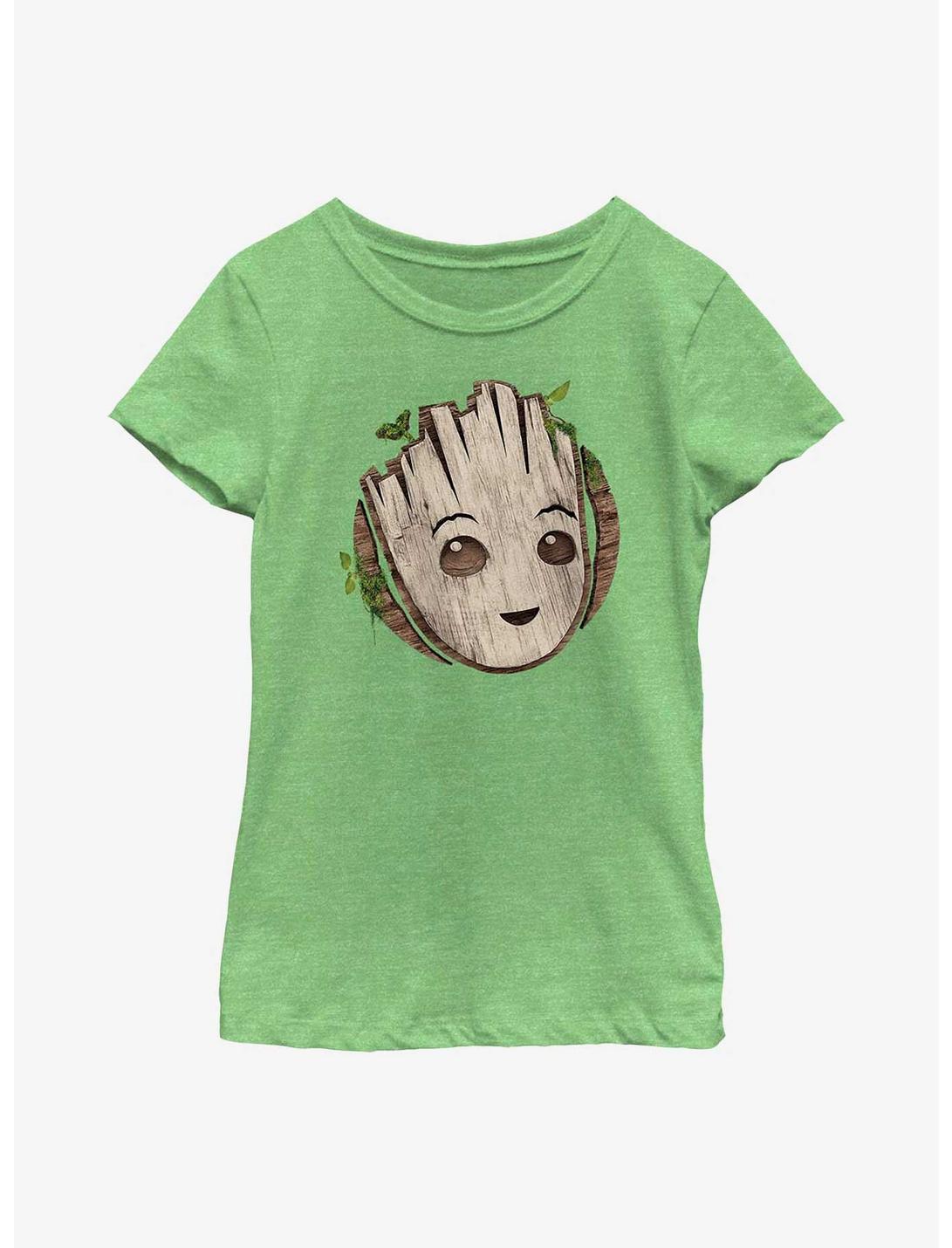 Marvel I Am Groot Wooden Badge Youth Girls T-Shirt, GRN APPLE, hi-res