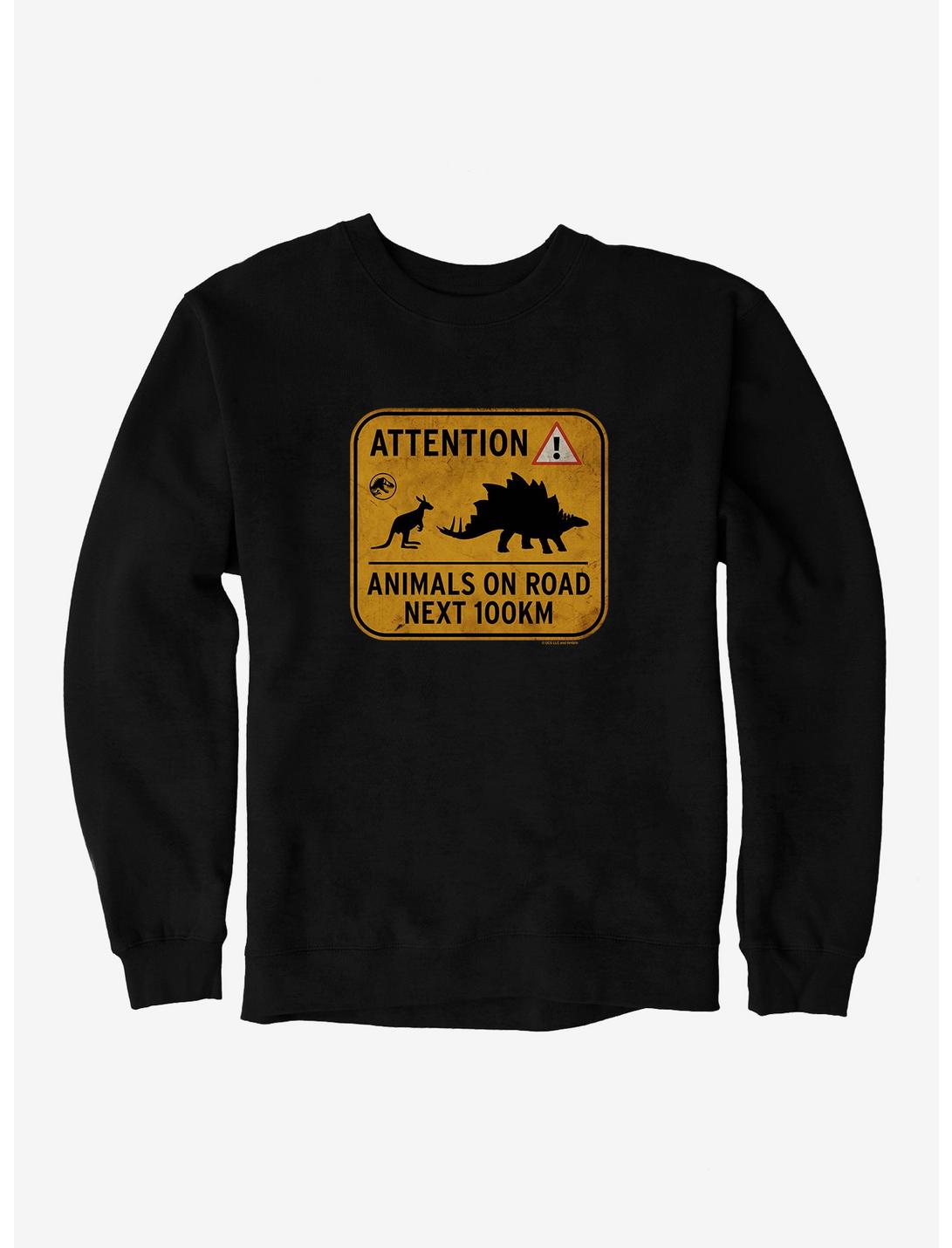 Jurassic World Dominion Attention Animals on Road Sweatshirt, , hi-res