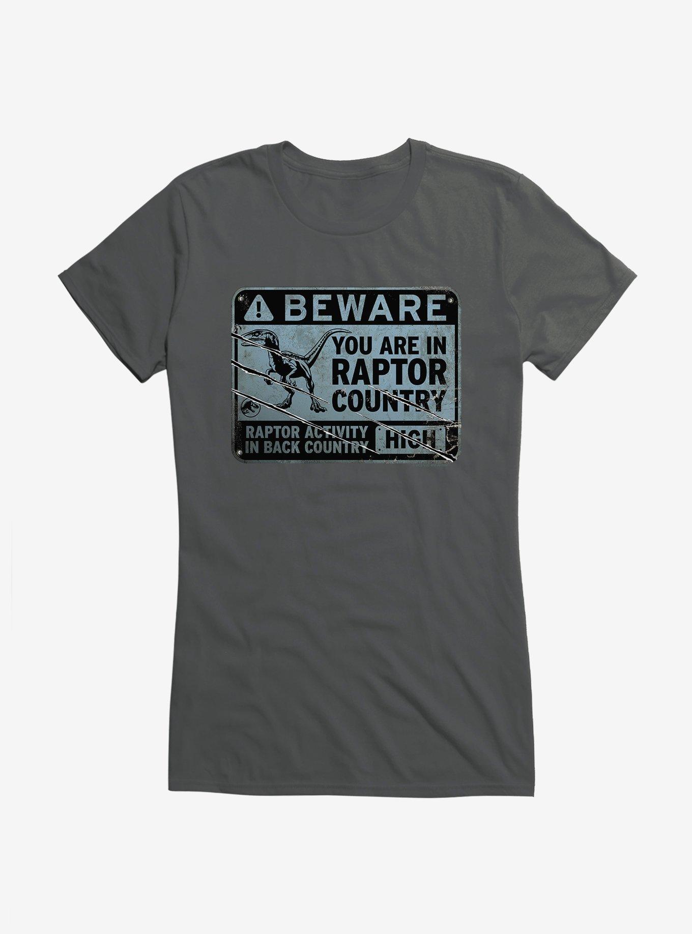 Jurassic World Dominion Beware Raptor Country Girls T-Shirt, CHARCOAL, hi-res