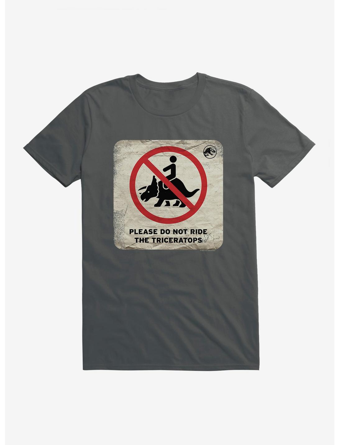 Jurassic World Dominion Do Not Ride Triceratops T-Shirt, CHARCOAL, hi-res