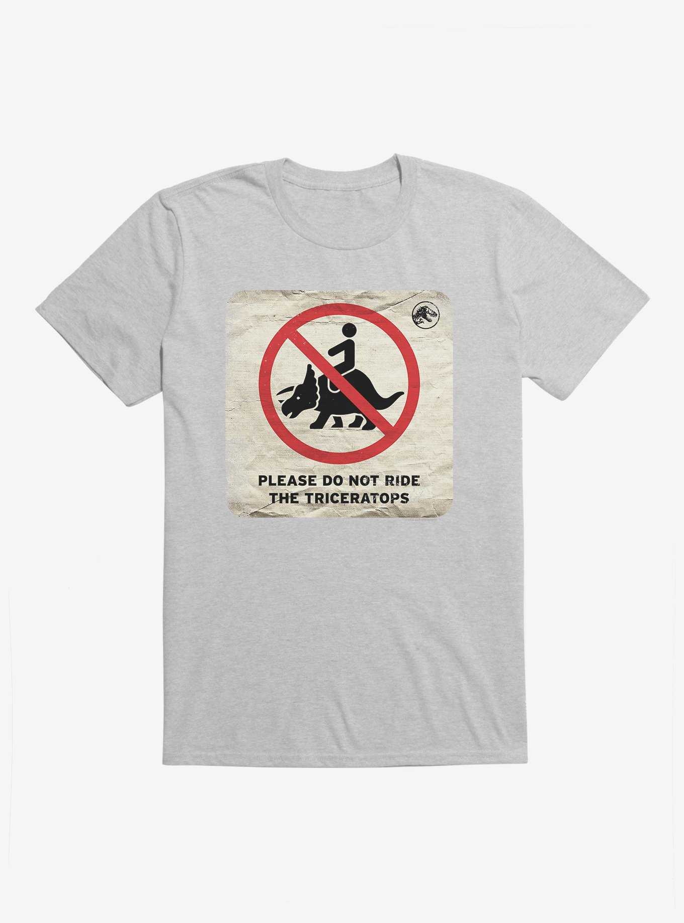 Jurassic World Dominion Do Not Ride Triceratops T-Shirt, HEATHER GREY, hi-res
