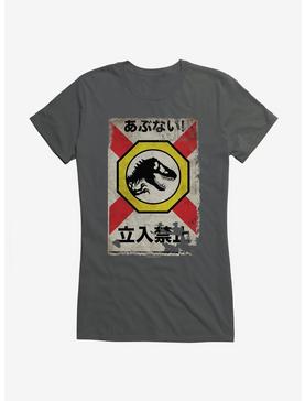 Jurassic World Dominion Dinosaur Sign Girls T-Shirt, CHARCOAL, hi-res