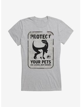 Jurassic World Dominion Protect Your Pets Girls T-Shirt, HEATHER, hi-res