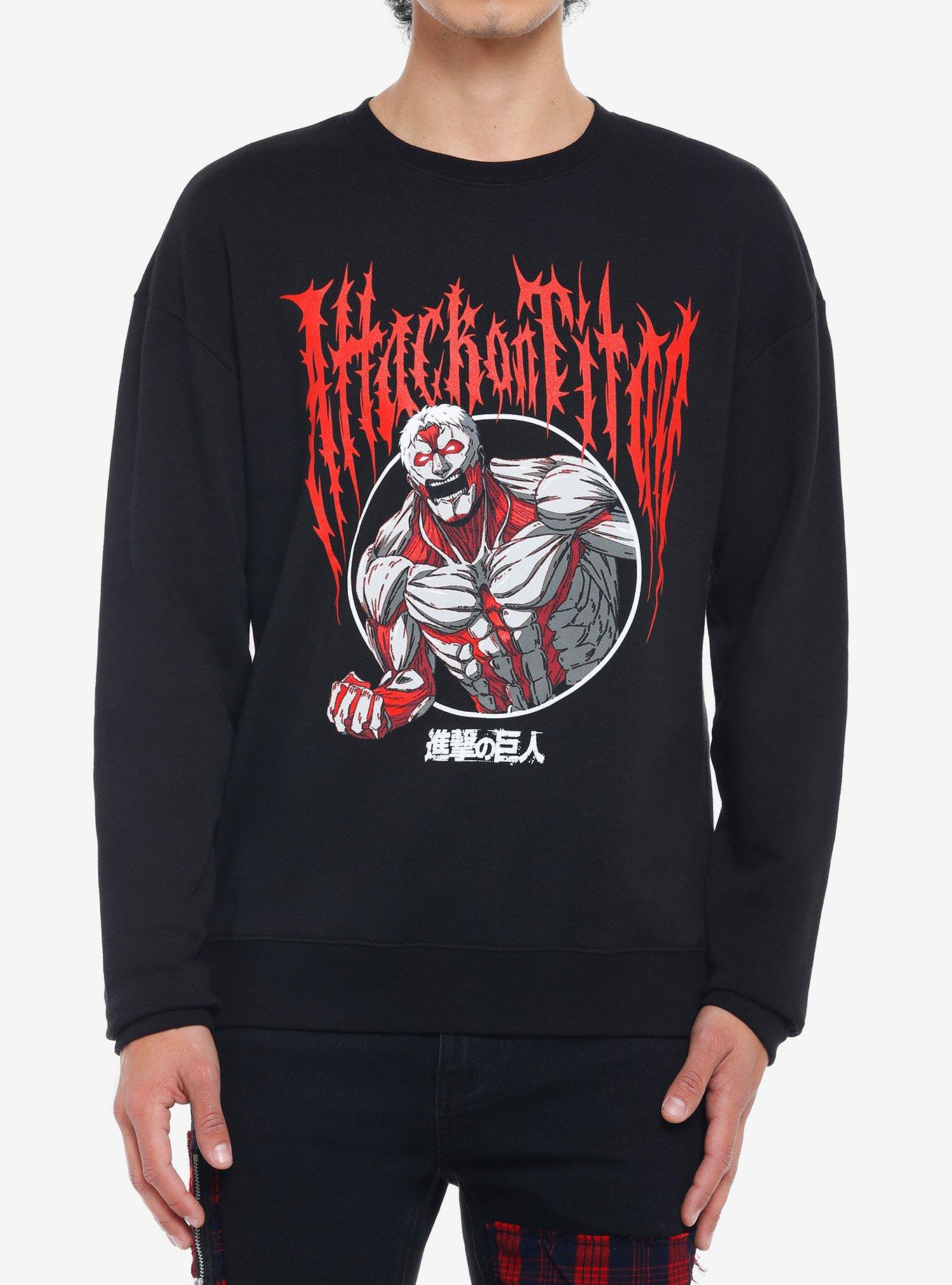Attack On Titan Armored Titan Metal Sweatshirt, BLACK, hi-res