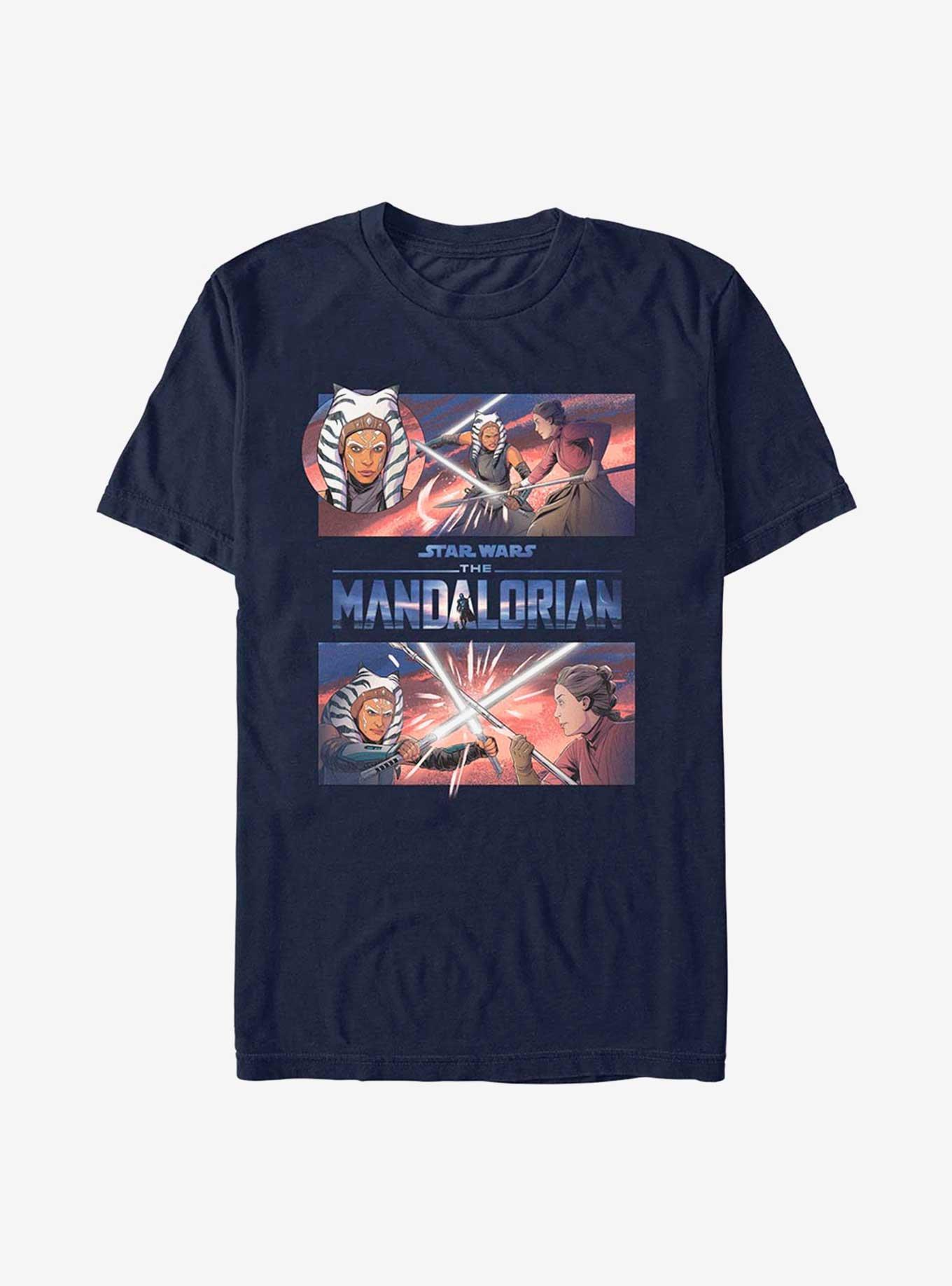 Star Wars The Mandalorian Clash With Ahsoka T-Shirt, NAVY, hi-res