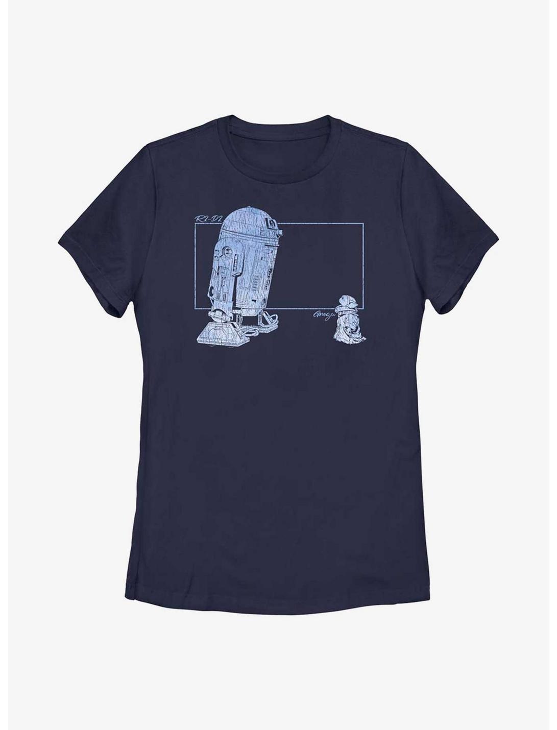 Star Wars The Mandalorian The Child R2 Vintage Womens T-Shirt, NAVY, hi-res