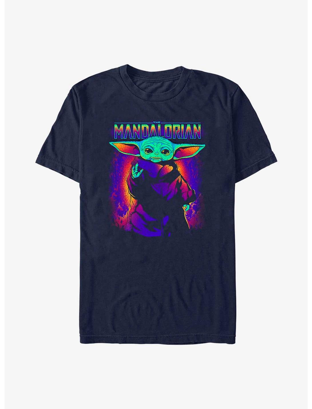 Star Wars The Mandalorian Neon Primary The Child T-Shirt, NAVY, hi-res