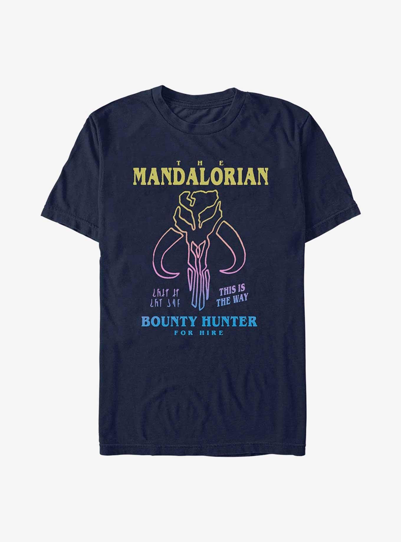 Star Wars The Mandalorian Symbol Drawn T-Shirt, NAVY, hi-res