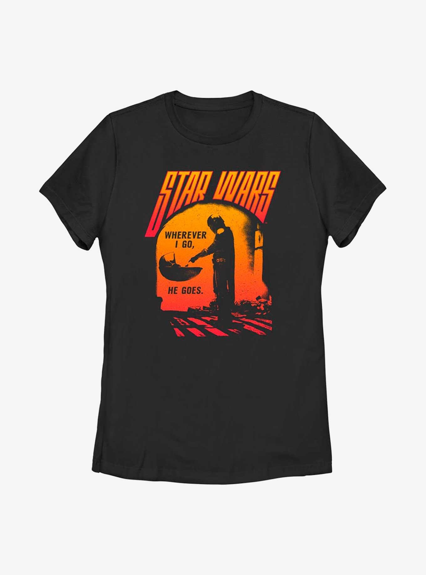 Star Wars The Mandalorian He Goes Womens T-Shirt, , hi-res